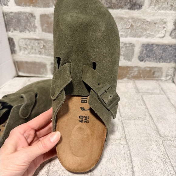 Birkenstock New w/o Box Boston Modern Suede Leather Thyme 40-9 - Picture 10 of 12